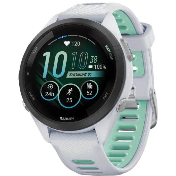 Garmin Forerunner 265S Black Bezel w. Whitestone Case and Whitestone/Neo Tropic S. (010-02810-04/14)