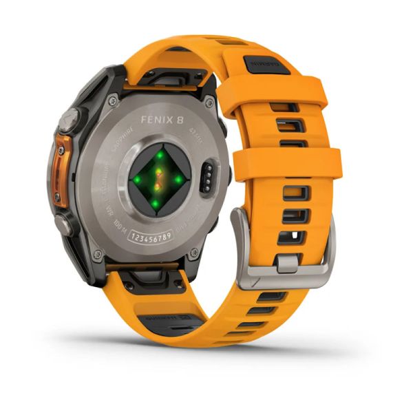 Garmin Fenix 8 51mm AMOLED Sapphire Titanium w. Spark Orange/Graphite Silicone Band (010-02905-10/11)