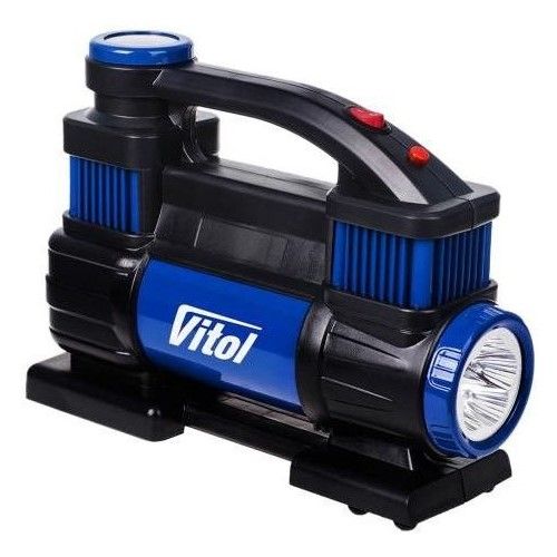 Компрессор "ViTOL" K-70 150psi/23Amp/90л/2 цилиндра/шланг 5,0м/клеммы