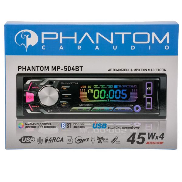 Автомагнітола PHANTOM MP-504BT