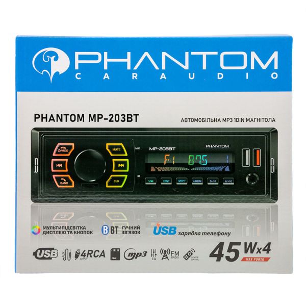 Автомагнітола PHANTOM MP-203BT