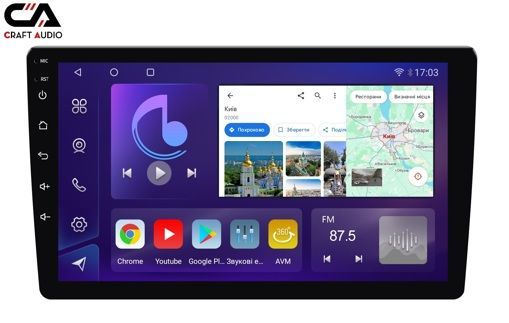 Автомагнітола CraftAudо QMS-108128 Android13 QLED 8+128Gb 10"