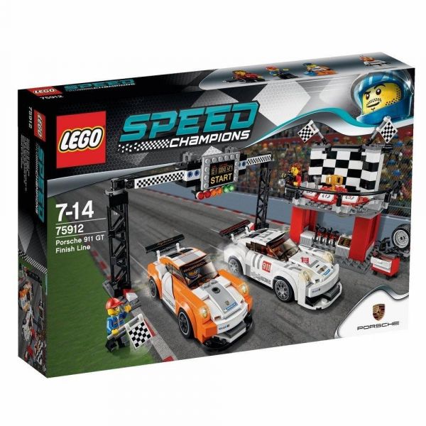 Пластмассовый конструктор LEGO Speed Champions Финишная линия гонки Porsche 911 GT (75912)