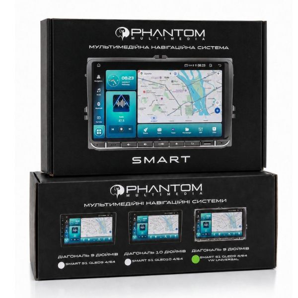 Автомагнітола PHANTOM SMART S1 QLED9 4/64 VW Universal