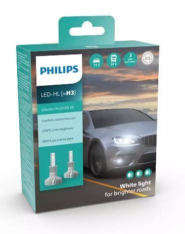 Лампи світлодіодні PHILIPS H3 11336U51X2 LED Ultinon Pro5100 +160%