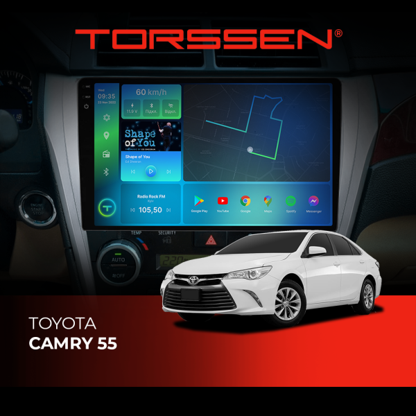 Штатна магнітола Torssen 2K Toyota Camry 55 F10464 4G Carplay DSP