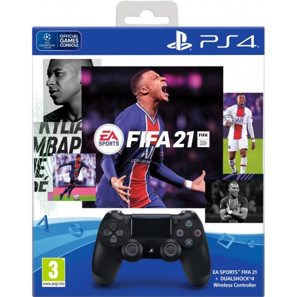 Геймпад Sony DualShock 4 V2 Jet Black + FIFA 21 (9835325)