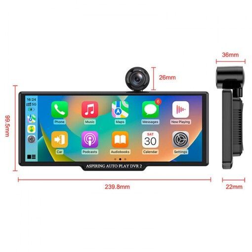 Монітор Aspiring Auto Play DVR 2, Magnet, CarPlay, Android auto