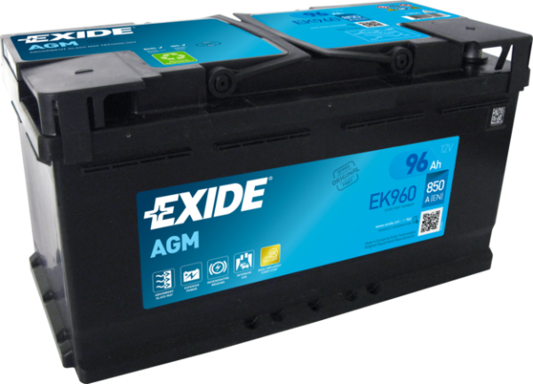 Автомобільний акумулятор AGM (Start-Stop) Exide 6СТ-96 АзЕ AGM (EK960)