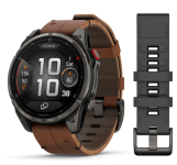 Garmin Fenix 8 Pro 47 mm AMOLED Carbon Gray DLC Titanium with Chestnut Leather Band (010-03198-40) 