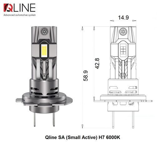 Світлодіодні лампи Qline SA (Small Active) H7 6000K (2шт)