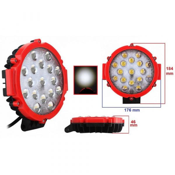 Светодиодная фара AllLight 51W-Red 9-30V spot 17 chip OSRAM