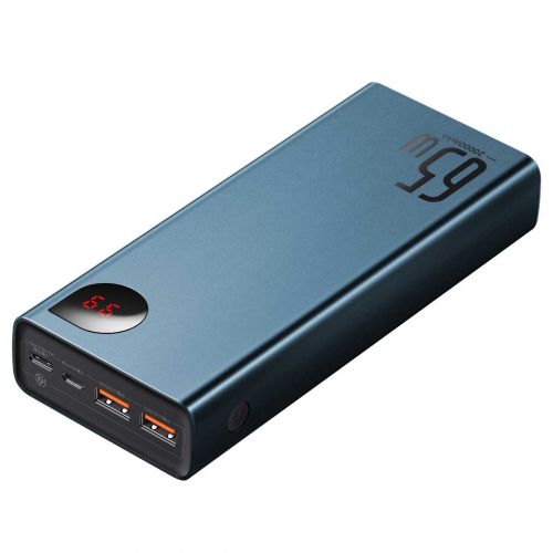Внешний аккумулятор (павербанк) Baseus Adaman Metal Digital Display Quick Charge Power Bank 65W 20000mAh Blue (PPIMDA-D03)