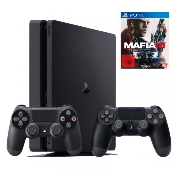 Стационарная игровая приставка Sony PlayStation 4 Slim (PS4 Slim) 1TB + Mafia III + Джойстик 